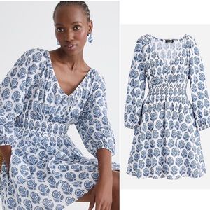 J. Crew Dress Bouquet Floral Indian Block Print Mini Small